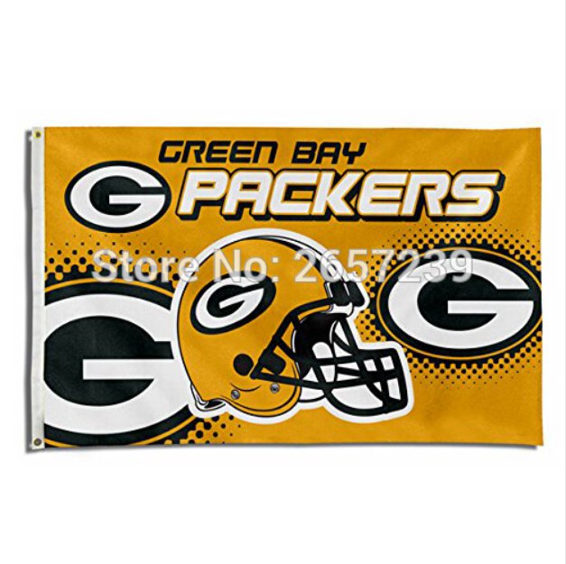 Green Bay Packers helmet Flag 3x5FT NFL banner 100D Polyester brass grommets custom flag