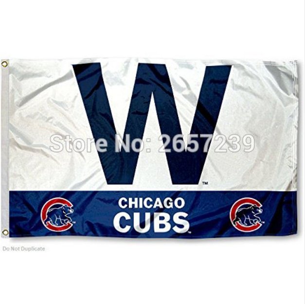 MLB Chicago Cubs W LOGO column Flag 3x5FT banner 150X90CM 100D Polyester brass grommets custom