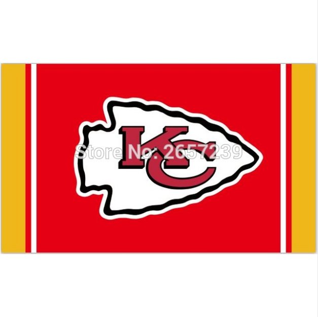 Kansas City Chiefs logo and column Flag 3x5FT NFL banner 100D Polyester brass grommets custom flag