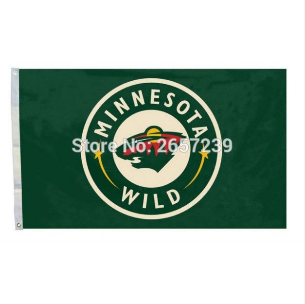 NHLTeam Minnesota Wild logo Flag 3x5FT banner 100D Polyester brass grommets custom,Free Shipping