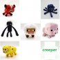 7pcs/lot Minecraft Plush Toys Minecraft Creeper JJ Enderman Squid Ocelot Mooshroom Pink Pig