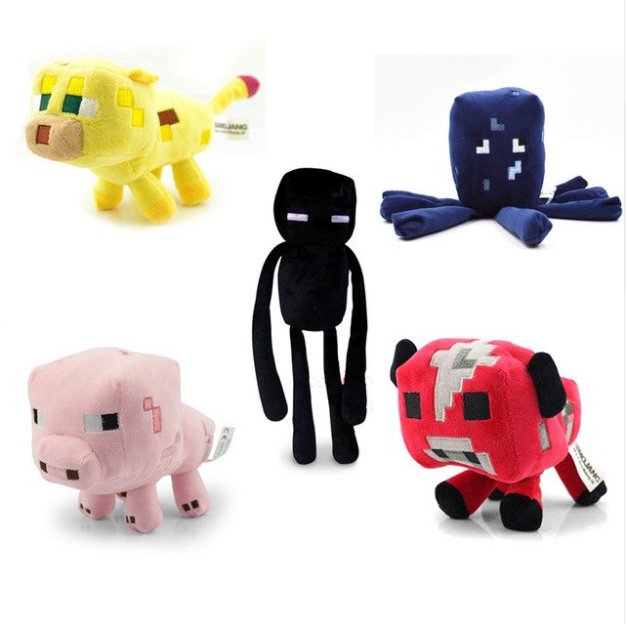 5pcs/lot Minecraft Game Plush Toys Minecraft Creeper Enderman Squid Ocelot Plush Stuffed Toys Doll