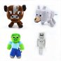 4pcs/lot Minecraft Stuffed Plush Toys Minecraft Steve Wolf Cow Skeleton Plush Toys