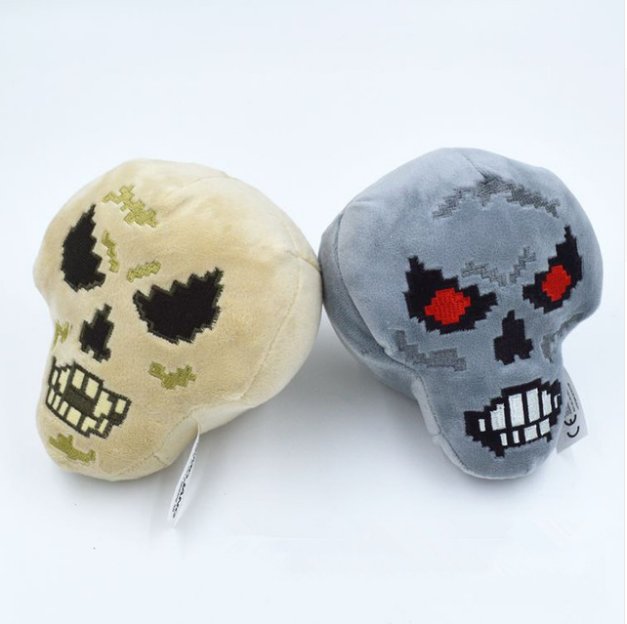 10pcs/lot Minecraft Skull Plush Toys High Quality Stuffed Plush Toys Minecraft Cartoon Game Toys