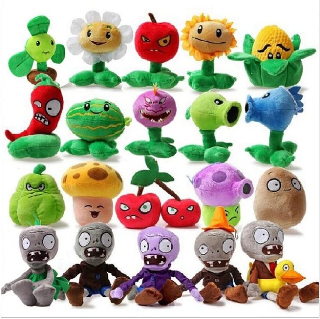 20pcs/set Plants vs Zombies Soft Plush Toys 13-20cm Game Plants vs Zombies Stuffed Plush Toy Doll