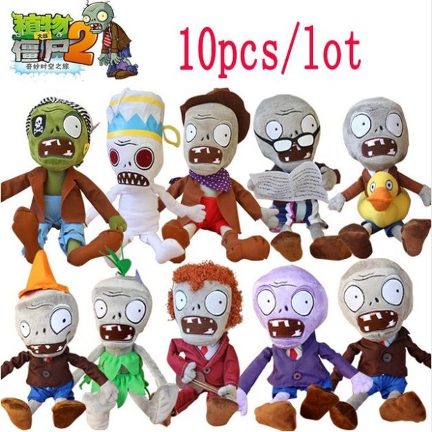 10pcs/lot 30cm Plants vs Zombies Plush Toys Fashion Games PVZ Soft Plush Stuffed Toys Dolls Baby Toy