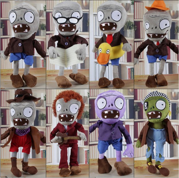 8pcs/lot 30cm Plants vs Zombies Zombies Plush Toys Doll Plants vs Zombies PVZ 2 Soft Plush Toy
