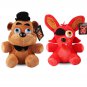 2pcs/lot 18cm Freddy Bear & Foxy Plush Five Nights At Freddy's 4 FNAF Freddy Fazbear Bear&Fox Foxy