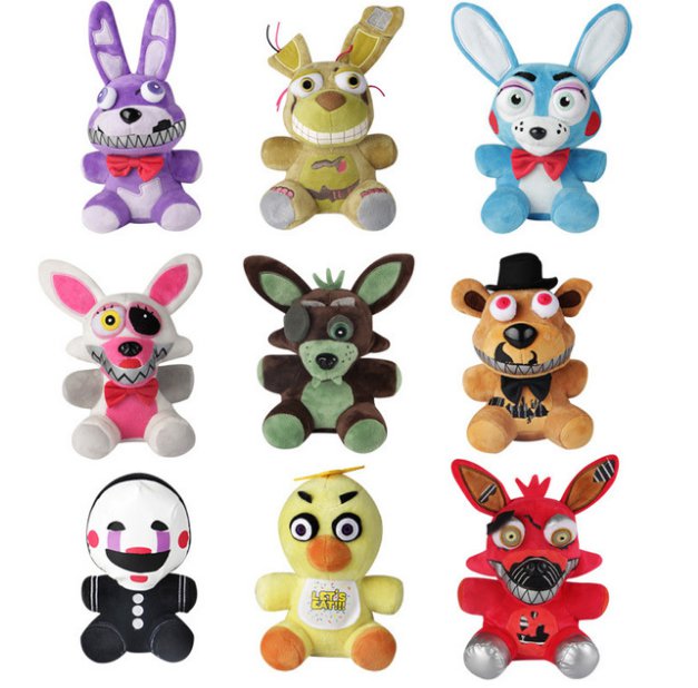 9pcs New Arrival 18cm Five Nights At Freddy's 4 FNAF Freddy Bear Foxy Chica Bonnie Plush Toys Soft