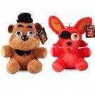 2pcs/lot 25cm 5Nights At Freddy's 4 FNAF Freddy Fazbear Bear&Fox Foxy Plush Toys Doll Stuffed