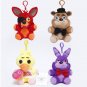4pcs/lot 18cm FNAF 5Nights At Freddy's 4 Freddy Bear Chica Bonnie Foxy Plush Toys Plush Keychains