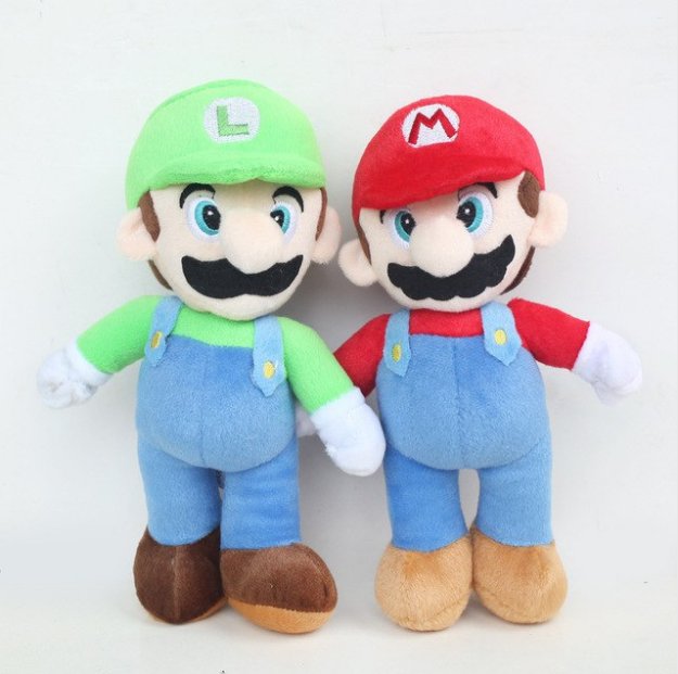 2pcs/lot Big Size 40cm Super Mario Stand Mario & Luigi Plush Toys Doll Mario Bros Plush Soft Stuffed