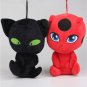 2pcs/lot Movie Miraculous Ladybug Cat Plagg&Tikki Noir Plush Toy Pendant Clip Keychain Lady Bug