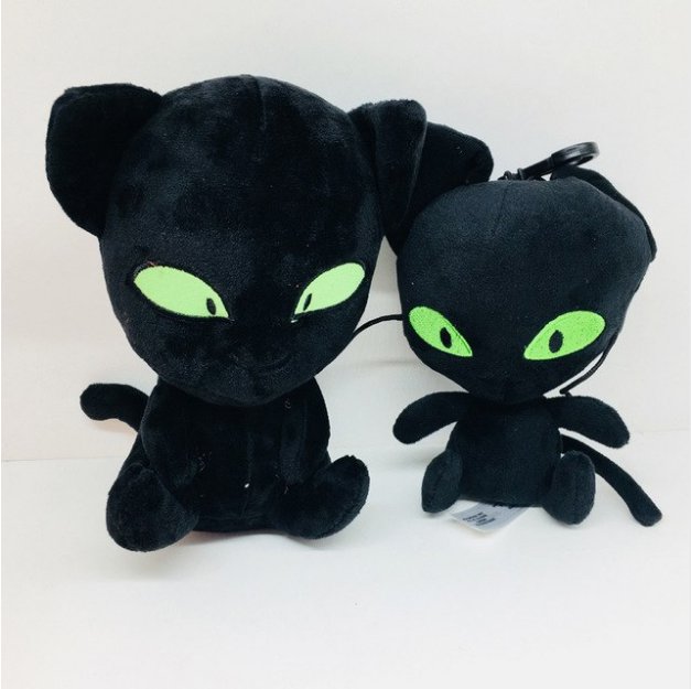 2pcs/lot Movie Miraculous Ladybug Cat Plagg&Tikki Noir Plush Toy Pendant Clip Keychain Lady Bug