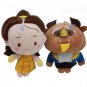 2pcs/lot 20cm Beauty and the Beast Princess Belle&Beast Stuffed Plush Doll Toys Soft Cartoon Movie