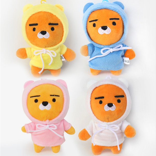 4pcs/lot 10cm Korea Kakao Friends Ryan Plush Toys V GIRL Same Style Cushions Ryan Soft Stuffed Toys