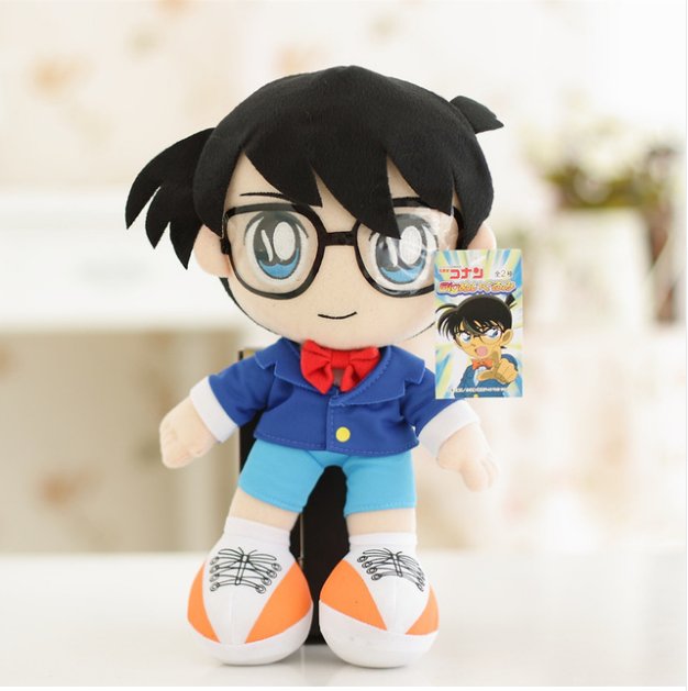 32cm Japanese Anime Detective Conan Plush Toys Case Closed Edogawa Conan Plush Doll Soft