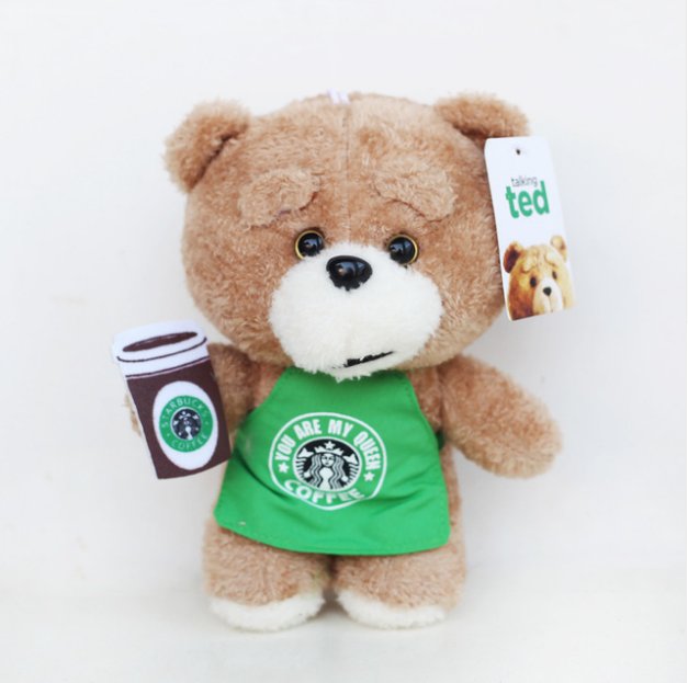 20cm Movie Teddy Bear Ted 2 Plush Toys In Apron Teddy Bear Cosplay Plush Soft Stuffed Animals Toys