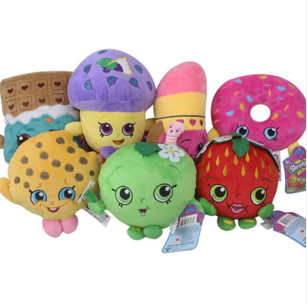 7pcs/lot 17-25cm Kawaii Fruit Apple Cookies Strawberry Donuts Lipstick Chocolate Muffin Stuffed