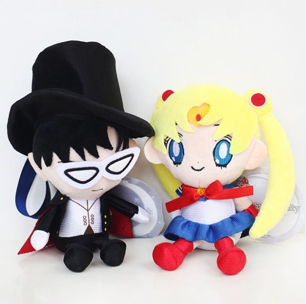 2pcs/lot 18cm Sailor Moon Crystal Tsukino Usagi&Chiba Mamoru Plush Toy Doll Soft Stuffed Toys
