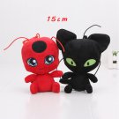 5pcs/lot Miraculous Ladybug Cat Plagg&Tikki Noir Plush Toy Plush Soft Stuffed Cartoon Movie Animals
