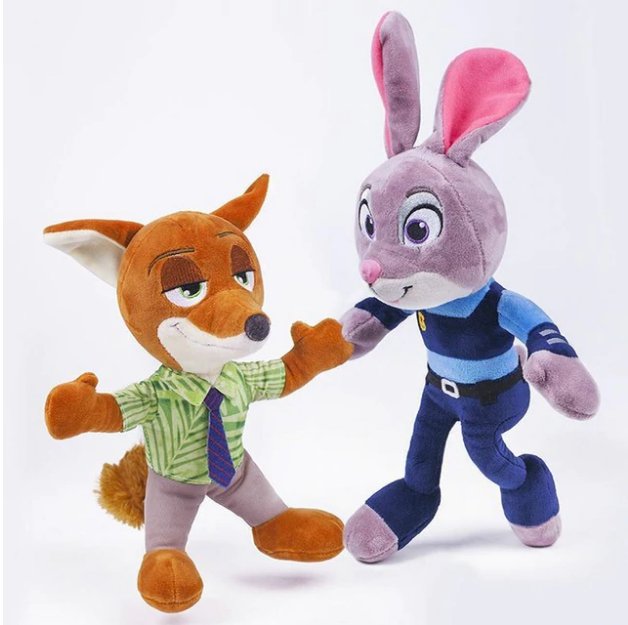 2pcs/lot 25-35cm Zootopia Rabbit Judy Hopps&Fox Nick Wilde Plush Toy Doll Soft Stuffed Animals Toys