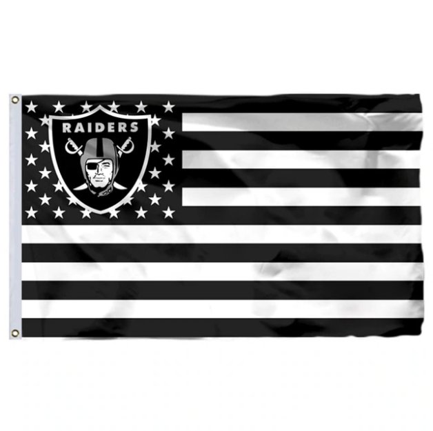 Oakland Raiders Flag USA With Stars and Stripes NFL Flag 3x5 ft custom