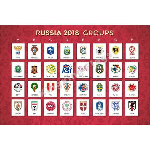 2018 Russian World Cup 32 Team flag Polyester Banner 125x70cm Custom Flag 32 national football team