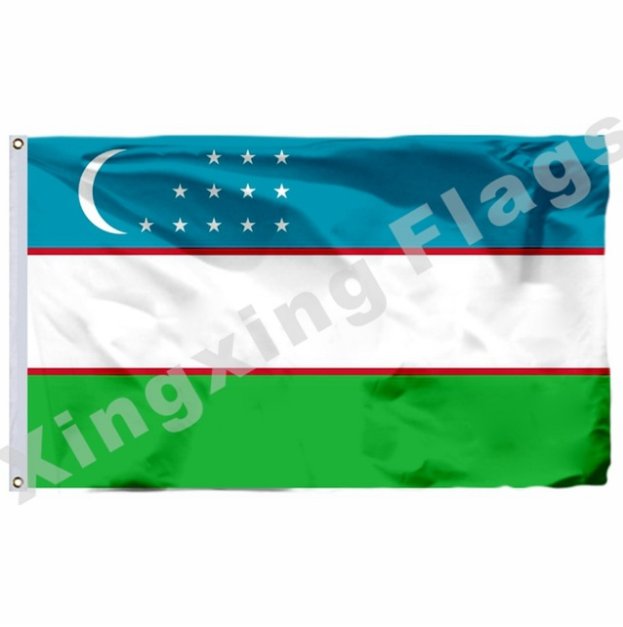 Uzbekistan 1991 Flag With Shaft 3x5ft Polyester Gambia National Flag Flying Size No.4 90x150cm