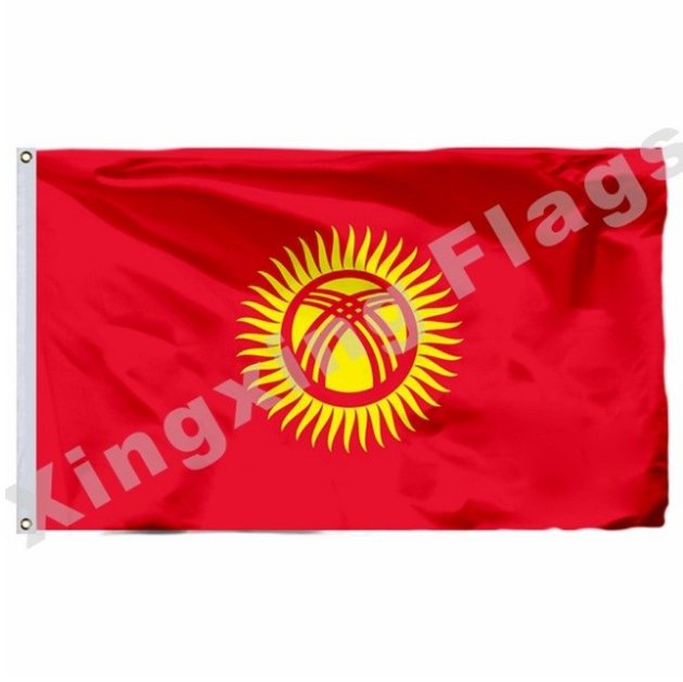 Kyrgyzstan Flag 3x5ft Polyester Kyrgyzstan National Flag Flying Size No.4 90x150cm Custom Flag