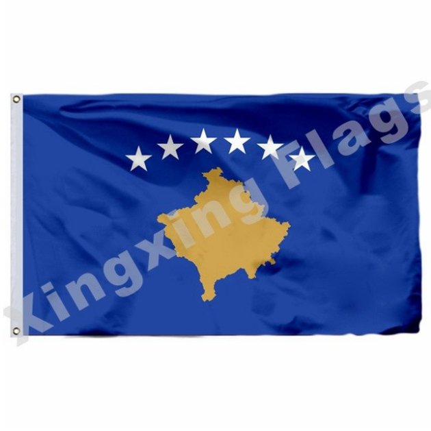 Kosovo 2008 Flag With Shaft 3x5ft Polyester Estonia National Flag Flying Size No.4 90x150cm