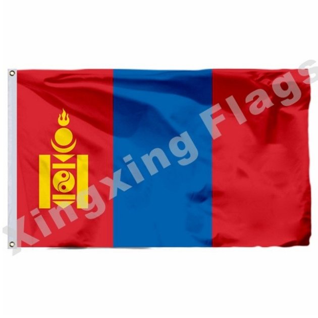 Mongolia 1992 Flag With Shaft 3x5ft Polyester Belize National Flag Flying Size No.4 90x150cm Custom
