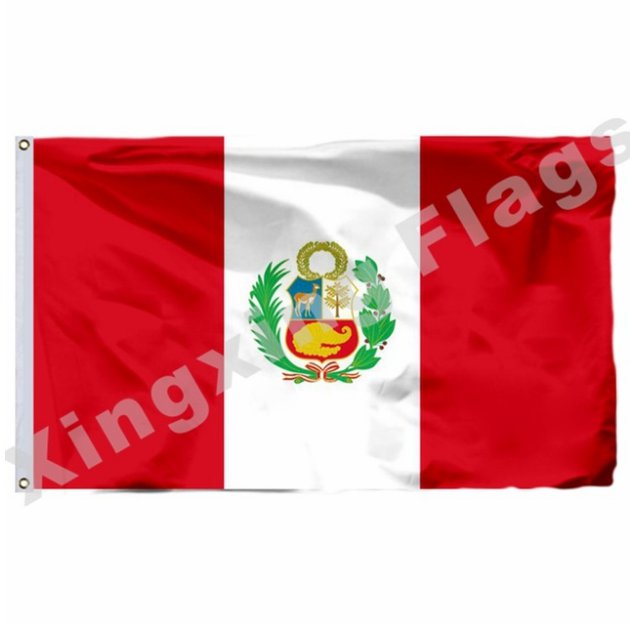Peru 1950 Flag With Shaft 3ft X 5ft Polyester The Czech Republic National Flag Flying Size 90x150cm