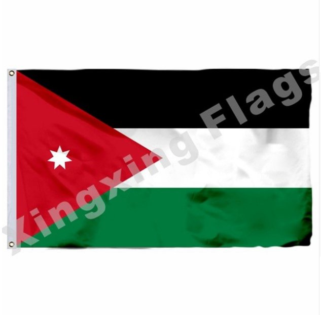 Jordan 1959 Flag With Shaft 3x5ft Polyester The Czech Republic National Flag Flying Size 90x150cm