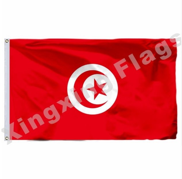 Tunisia Flag 3ft X 5ft Polyester Tunis National Flag Flying Size No.4 90x150cm Custom Flag3x5FT