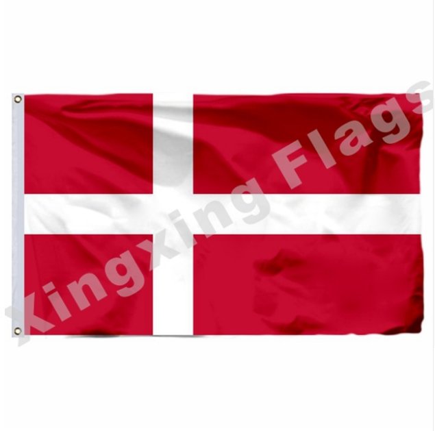 Denmark Flag With Shaft 3x5ft Polyester Denmark National Flag Flying Size No.4 90x150cm Custom Flag
