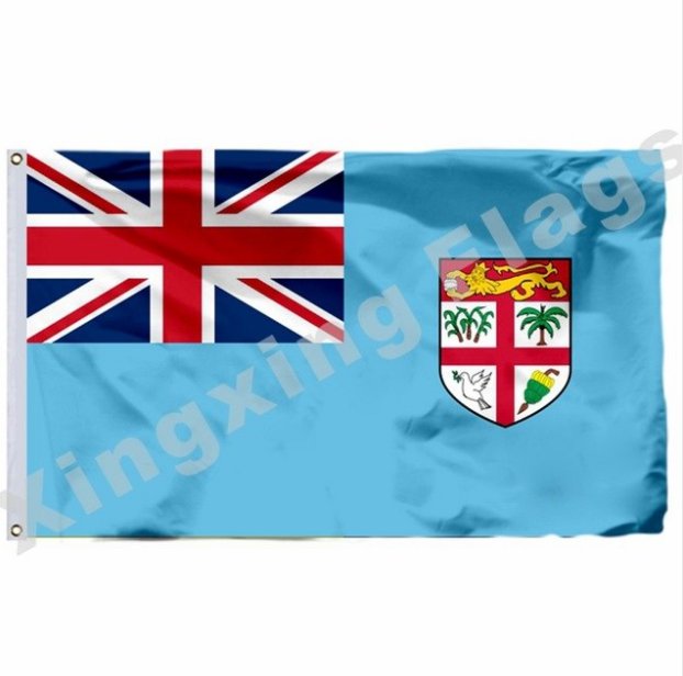FiJi Flag With Shaft 3ft X 5ft Polyester FiJi National Flag Flying Size No.4 90x150cm Custom Flag