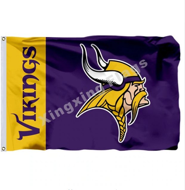 Minnesota Vikings Wordmark Flag 3x5ft Polyester NFL1 Banner Flying Size No.4 90*150cm Custom Flag