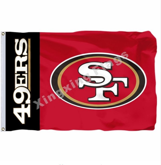 San Francisco 49ers Wordmark Flag 3x5ft Polyester NFL1 Banner Flying Size No.4 90*150cm Custom