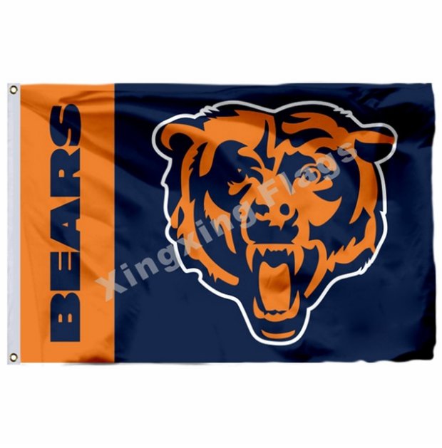 Chicago Bears Wordmark Flag 3ft X 5ft Polyester NFL1 Banner Flying Size No.4 90*150cm Custom Flag