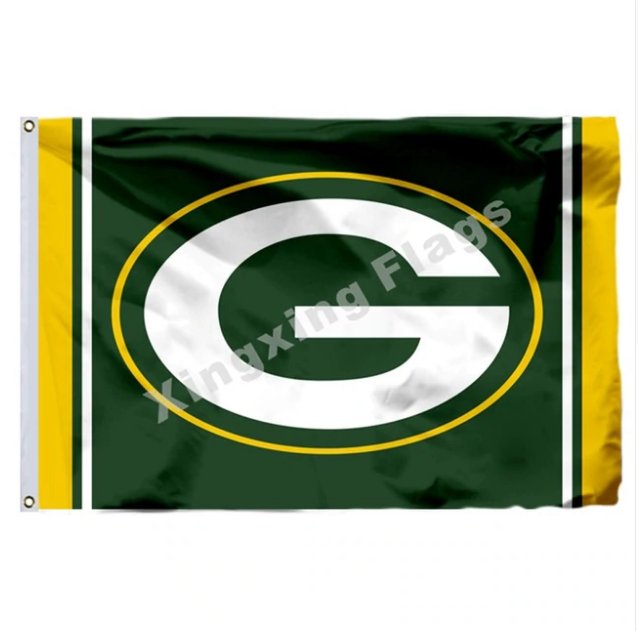Green Bay Packers Column Flag 3x5ft Polyester NFL Banner Flying Size No.4 90*150cm Custom Flag