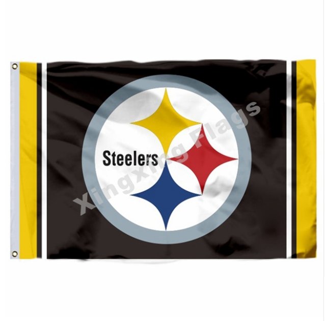 Pittsburgh Steelers Column Flag 3x5ft Polyester NFL Banner Flying Size No.4 90*150cm Custom