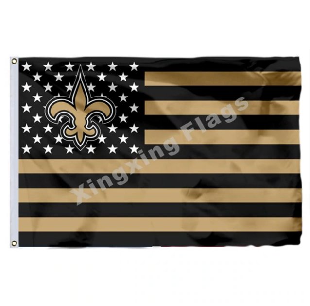 New Orleans Saints With Modified US Flag 3x5ft Polyester NFL Banner Flying Size No.4 90*150cm