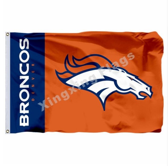 Denver Broncos Wordmark Flag x5ft Polyester NFL1 Banner Flying Size No.4 90*150cm Custom Flag