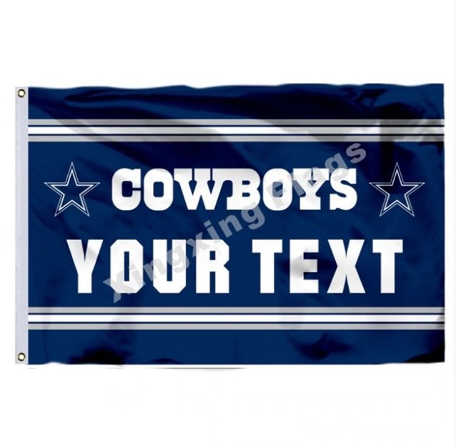Dallas Cowboys Custom Your Text Flag 3x5ft Polyester NFL1 Team Banner Flying Size No.4 90*150cm