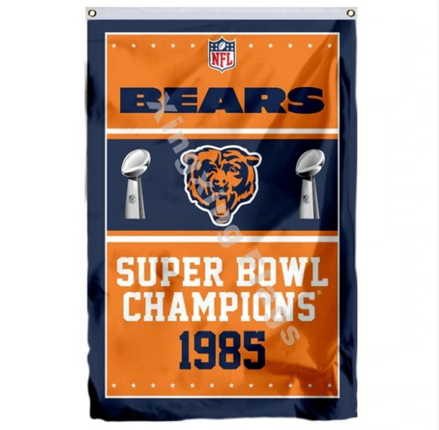 Chicago Bears Super Bowl Champions Flag 3x5ft Polyester NFL1 Banner Flying Size No.4 90*150cm