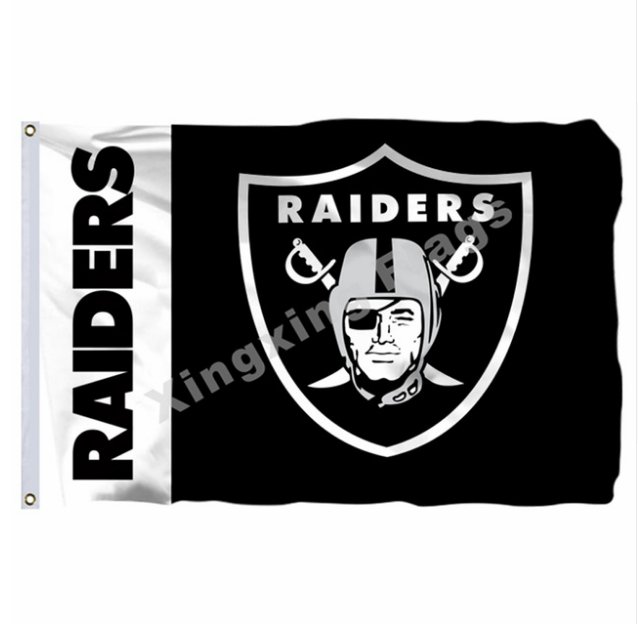 Oakland Raiders Wordmark Flag 3x5ft Polyester NFL Banner Flying Size No.4 90*150cm Custom flag