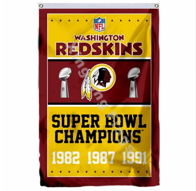 Washington Redskins Super Bowl Champions Flag 3x5ft Polyester NFL1 Banner Flying Size No.4 90*150cm