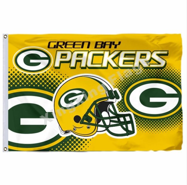 Green Bay Packers New Wordmark Flag 3x5ft Polyester NFL1 Banner Flying Size No.4 90*150cm