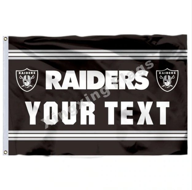 Oakland Raiders Custom Your Text Flag 3x5ft Polyester NFL1 Team Banner Flying Size No.4 90*150cm